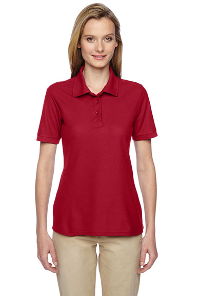 Jerzees 537WR Womens Easy Care Moisture Wicking Short Sleeve Polo Shirt Red Front