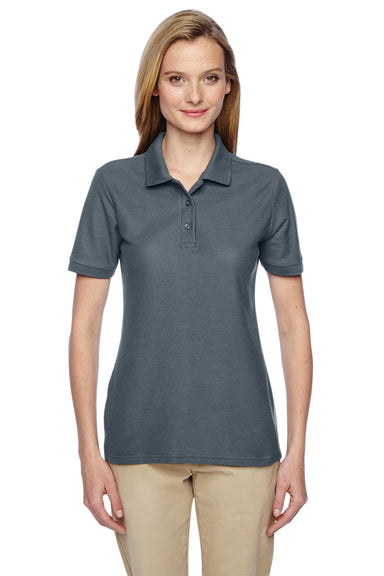 Jerzees 537WR Womens Easy Care Moisture Wicking Short Sleeve Polo Shirt Charcoal Grey Front