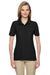Jerzees 537WR Womens Easy Care Moisture Wicking Short Sleeve Polo Shirt Black Front