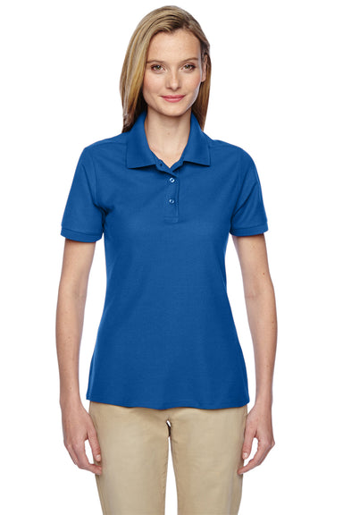 Jerzees 537WR Womens Easy Care Moisture Wicking Short Sleeve Polo Shirt Royal Blue Front