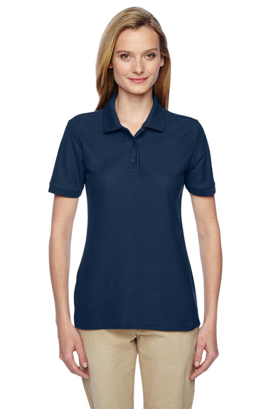 Jerzees 537WR Womens Easy Care Moisture Wicking Short Sleeve Polo Shirt Navy Blue Front