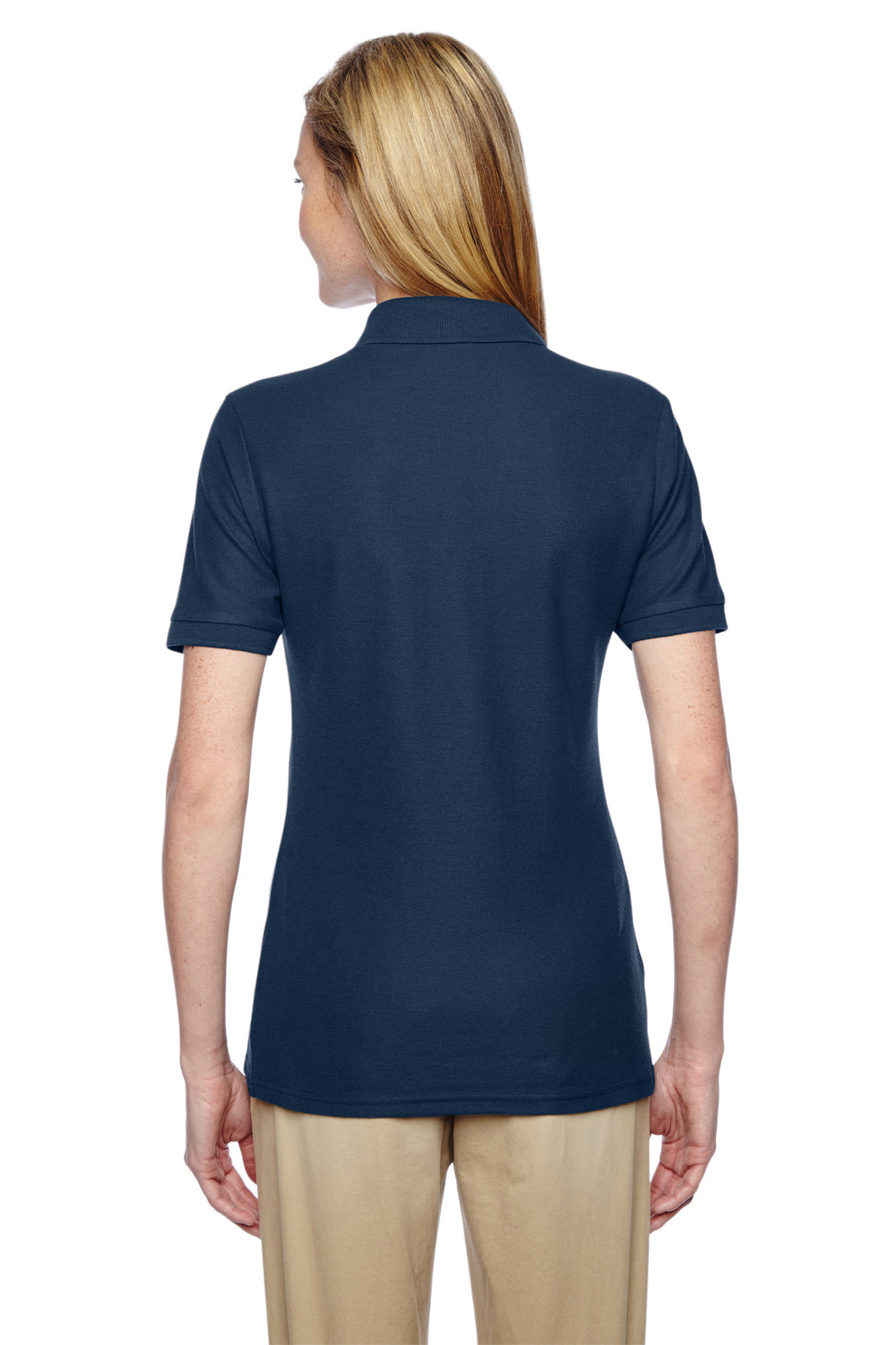 Jerzees 537WR Womens Easy Care Moisture Wicking Short Sleeve Polo Shirt Navy Blue Back