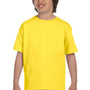 Hanes Youth Beefy-T Short Sleeve Crewneck T-Shirt - Yellow - Closeout