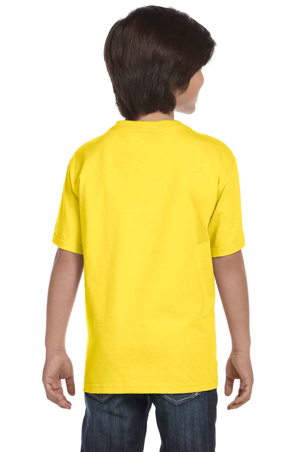 Hanes 5380 Youth Beefy-T Short Sleeve Crewneck T-Shirt Yellow Back