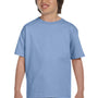 Hanes Youth Beefy-T Short Sleeve Crewneck T-Shirt - Light Blue - Closeout