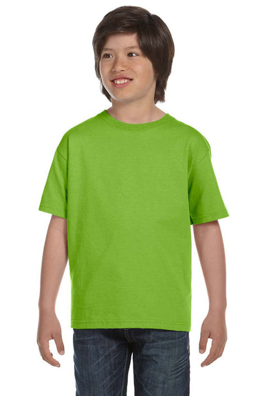 Hanes 5380 Youth Beefy-T Short Sleeve Crewneck T-Shirt Lime Green Front