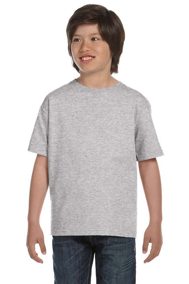 Hanes 5380 Youth Beefy-T Short Sleeve Crewneck T-Shirt Light Steel Grey Front