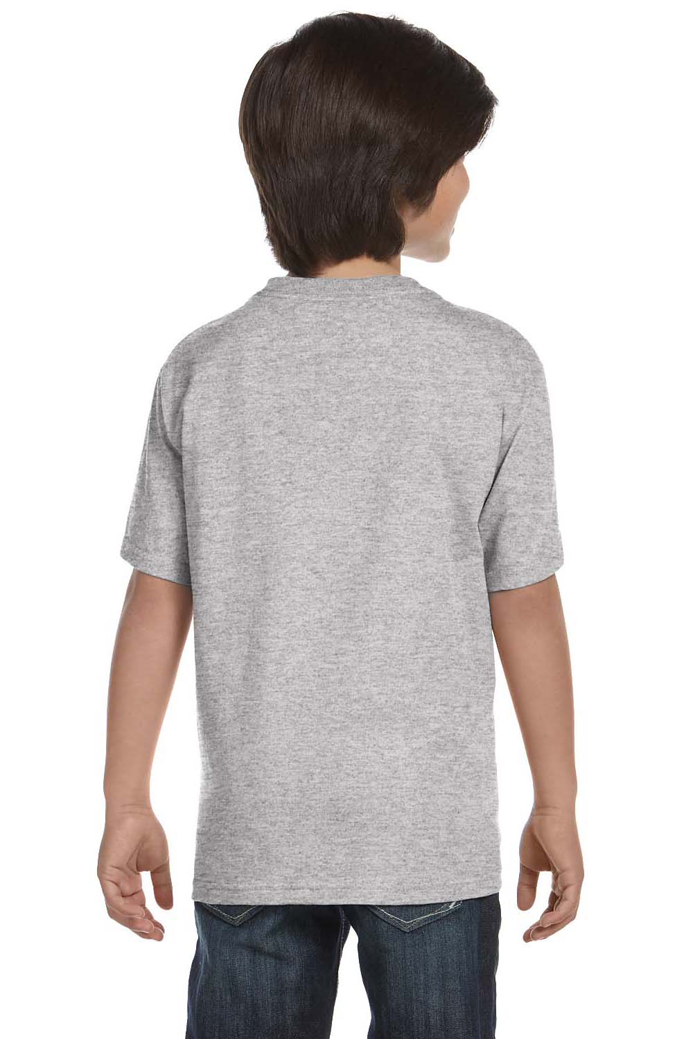 Hanes 5380 Youth Beefy-T Short Sleeve Crewneck T-Shirt Light Steel Grey Back