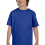 Hanes Youth Beefy-T Short Sleeve Crewneck T-Shirt - Deep Royal Blue - Closeout