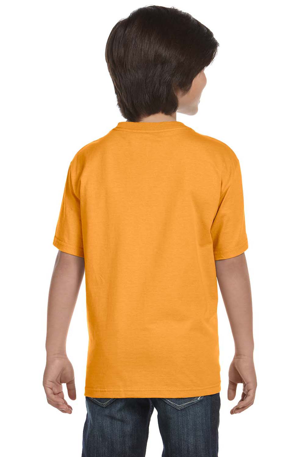 Hanes 5380 Youth Beefy-T Short Sleeve Crewneck T-Shirt Gold Back