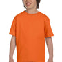 Hanes Youth Beefy-T Short Sleeve Crewneck T-Shirt - Orange - Closeout