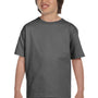 Hanes Youth Beefy-T Short Sleeve Crewneck T-Shirt - Smoke Grey - Closeout