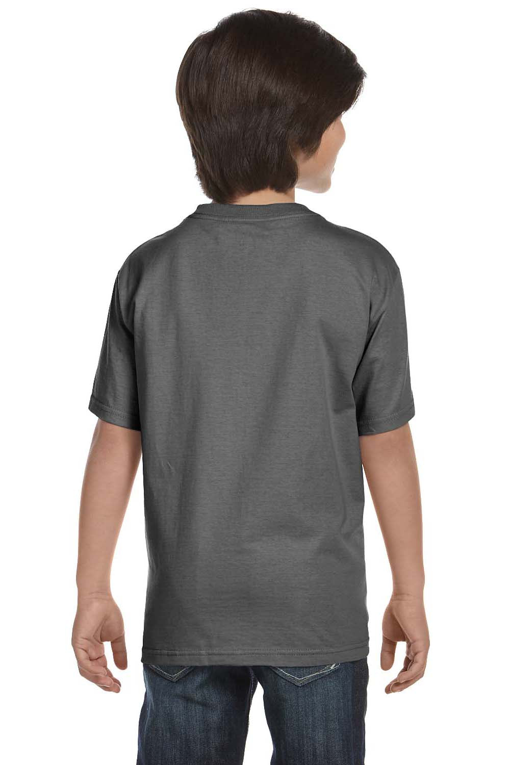 Hanes 5380 Youth Beefy-T Short Sleeve Crewneck T-Shirt Smoke Grey Back