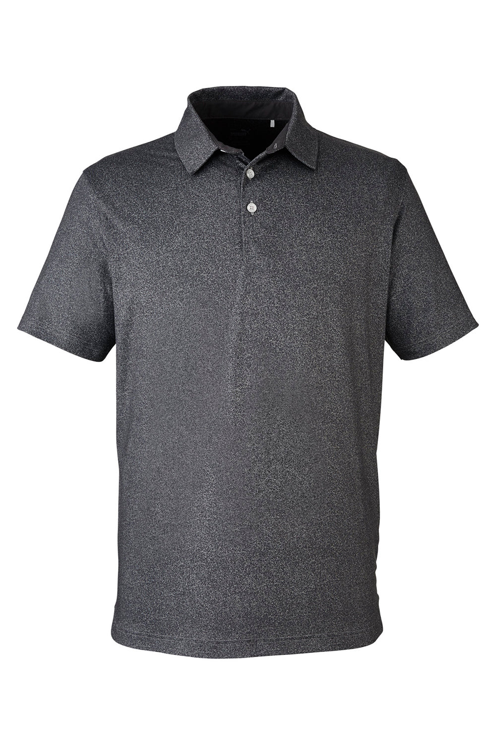 Puma 538748 Mens Cloudspun Primary Short Sleeve Polo Shirt Black Flat Front