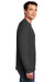 Gildan Mens Long Sleeve Crewneck T-Shirt Charcoal Grey Side