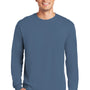 Gildan Mens Long Sleeve Crewneck T-Shirt - Indigo Blue