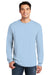 Gildan Mens Long Sleeve Crewneck T-Shirt Light Blue Front