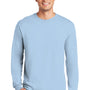 Gildan Mens Long Sleeve Crewneck T-Shirt - Light Blue
