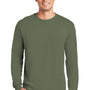 Gildan Mens Long Sleeve Crewneck T-Shirt - Military Green
