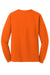 Gildan Mens Long Sleeve Crewneck T-Shirt Orange Flat Back