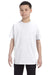 Hanes 54500 Youth ComfortSoft Short Sleeve Crewneck T-Shirt White Front