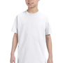 Hanes Youth ComfortSoft Short Sleeve Crewneck T-Shirt - White