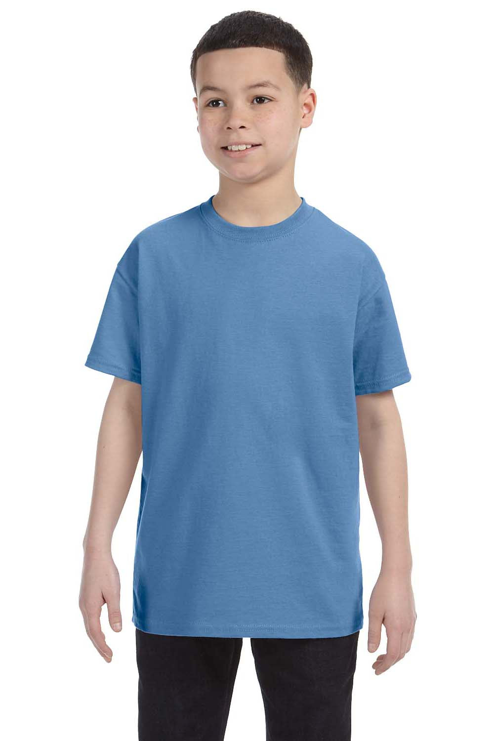 Hanes 54500 Youth ComfortSoft Short Sleeve Crewneck T-Shirt Carolina Blue Front
