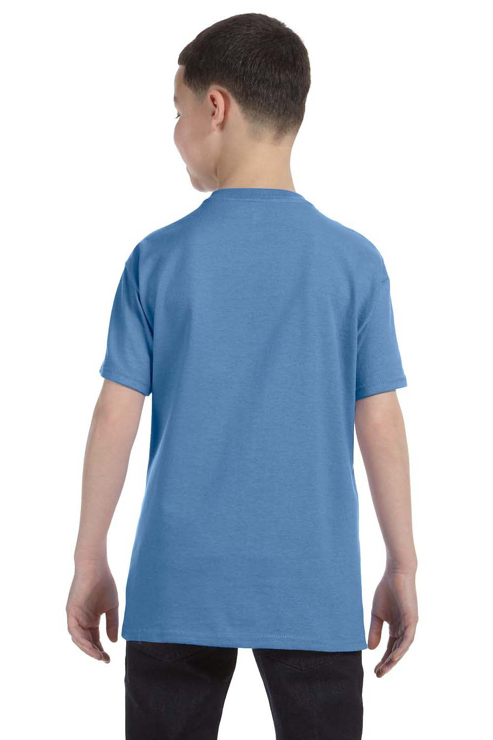 Hanes 54500 Youth ComfortSoft Short Sleeve Crewneck T-Shirt Carolina Blue Back