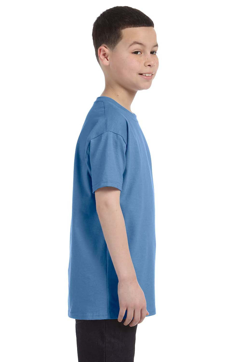 Hanes 54500 Youth ComfortSoft Short Sleeve Crewneck T-Shirt Carolina Blue Side