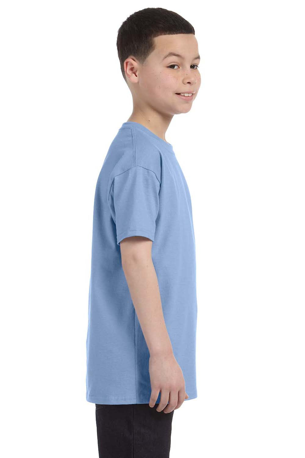 Hanes 54500 Youth ComfortSoft Short Sleeve Crewneck T-Shirt Light Blue Side