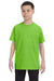 Hanes 54500 Youth ComfortSoft Short Sleeve Crewneck T-Shirt Lime Green Front