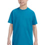 Hanes Youth ComfortSoft Short Sleeve Crewneck T-Shirt - Teal Blue