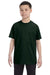 Hanes 54500 Youth ComfortSoft Short Sleeve Crewneck T-Shirt Forest Green Front