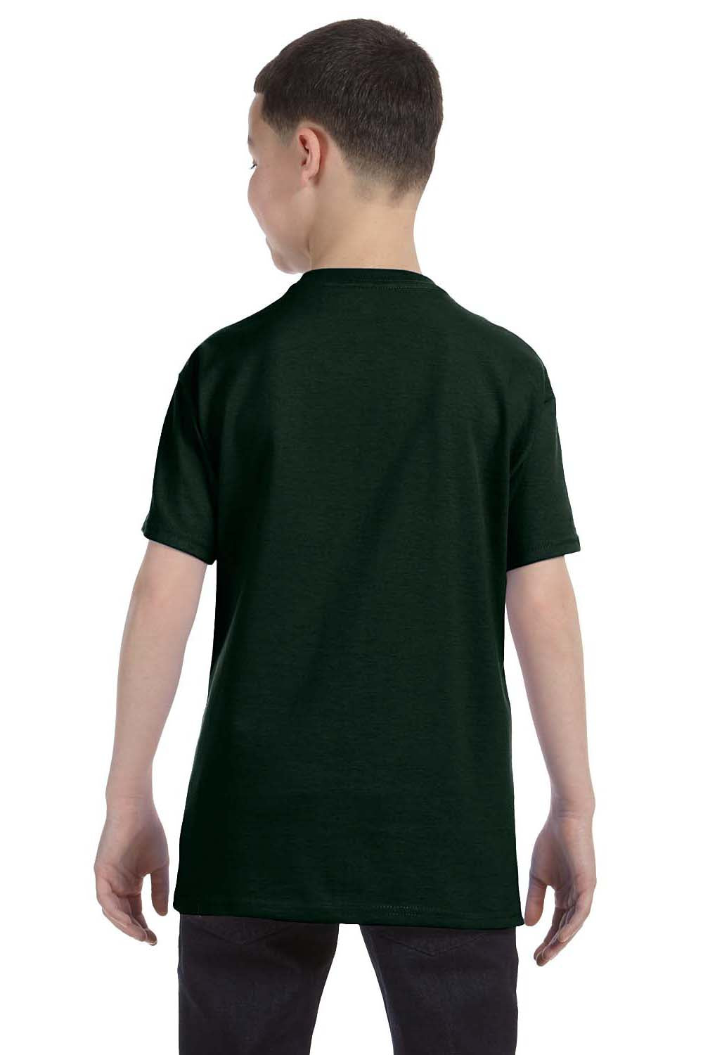 Hanes 54500 Youth ComfortSoft Short Sleeve Crewneck T-Shirt Forest Green Back