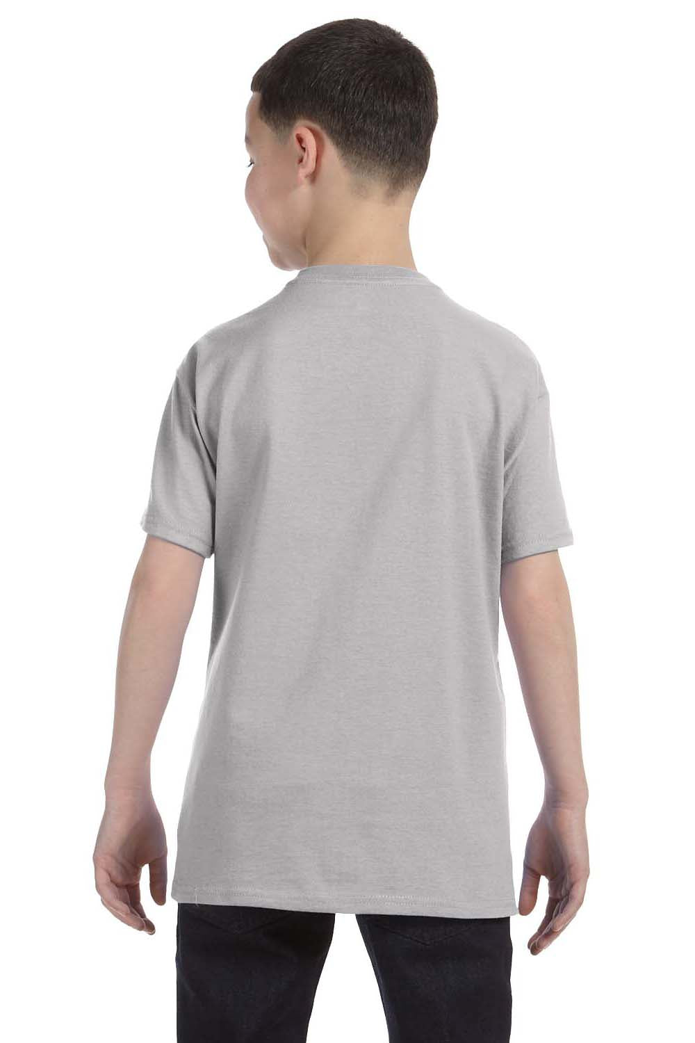Hanes 54500 Youth ComfortSoft Short Sleeve Crewneck T-Shirt Light Steel Grey Back