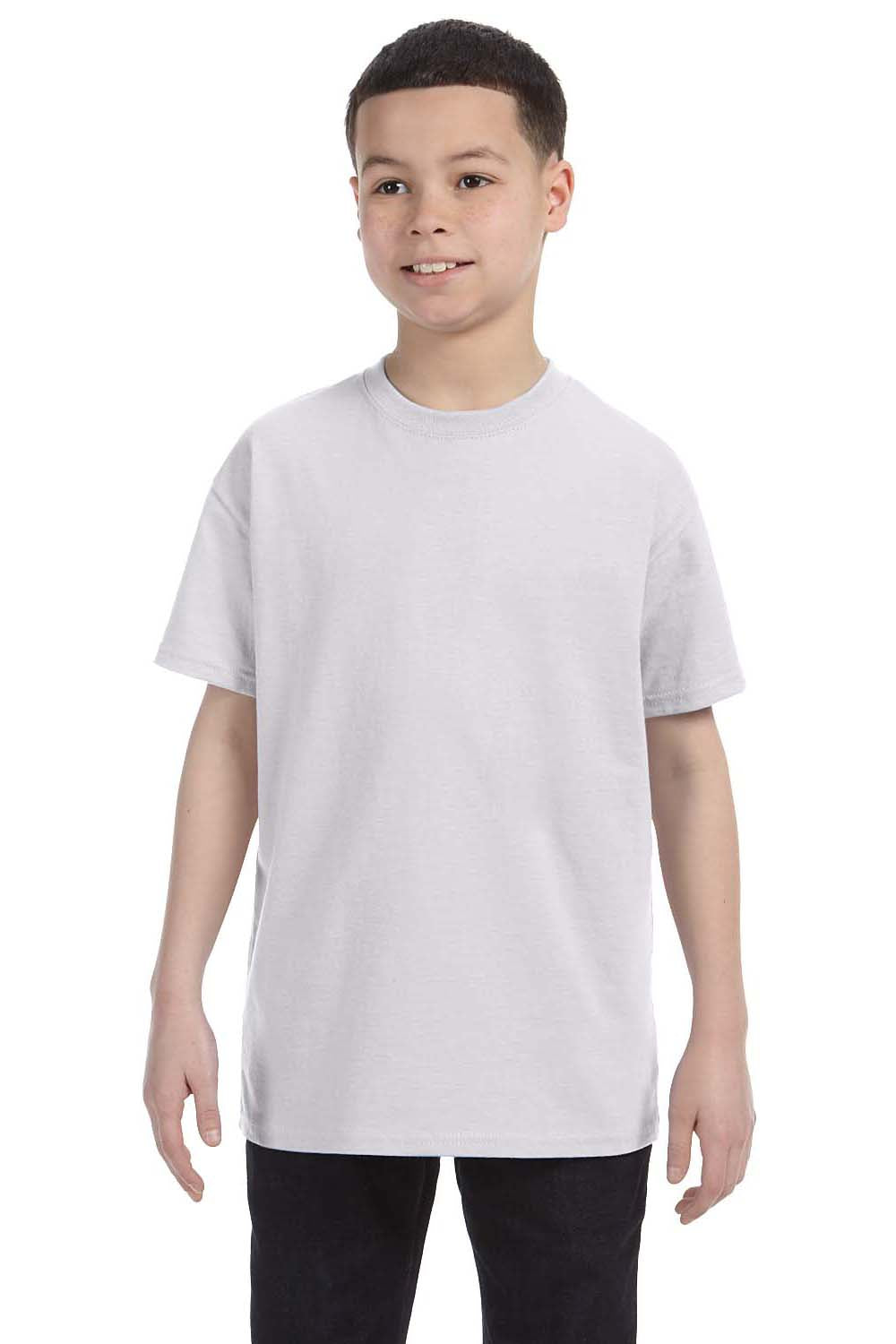 Hanes 54500 Youth ComfortSoft Short Sleeve Crewneck T-Shirt Ash Grey Front