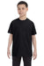 Hanes 54500 Youth ComfortSoft Short Sleeve Crewneck T-Shirt Black Front