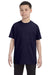 Hanes 54500 Youth ComfortSoft Short Sleeve Crewneck T-Shirt Navy Blue Front