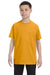 Hanes 54500 Youth ComfortSoft Short Sleeve Crewneck T-Shirt Gold Front