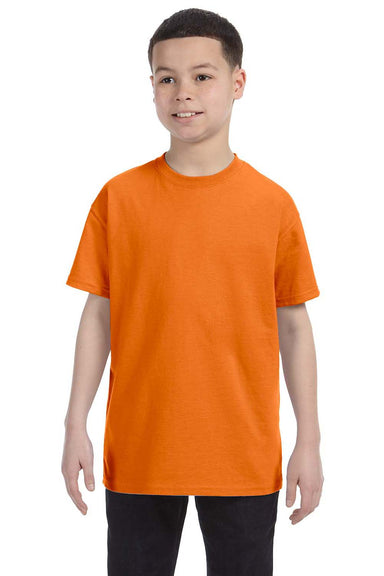 Hanes 54500 Youth ComfortSoft Short Sleeve Crewneck T-Shirt Orange Front
