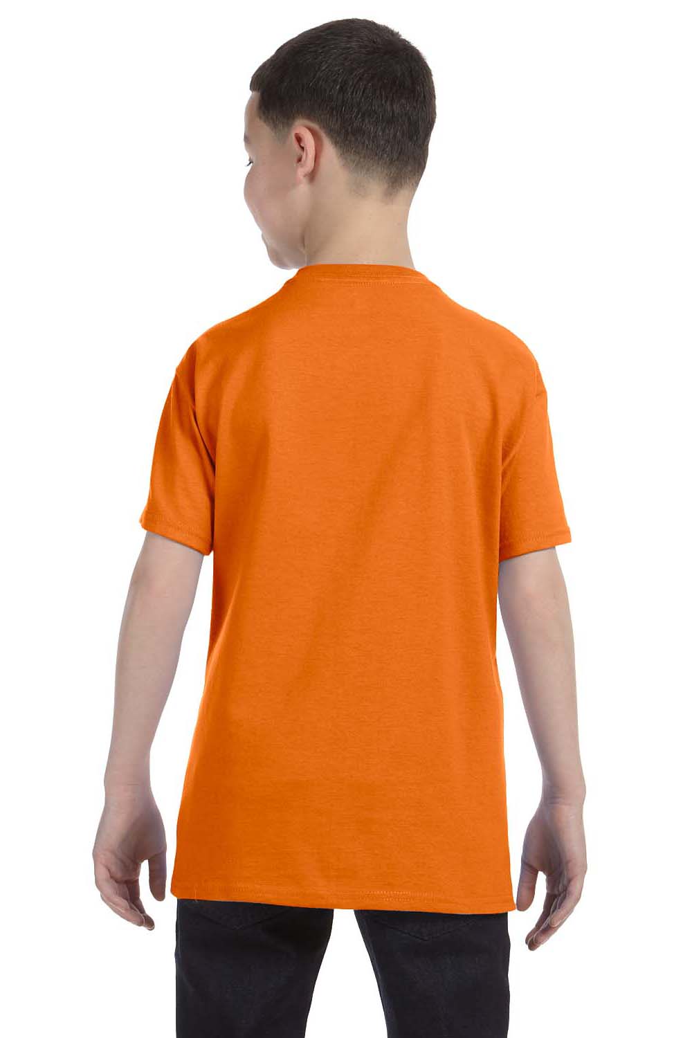 Hanes 54500 Youth ComfortSoft Short Sleeve Crewneck T-Shirt Orange Back