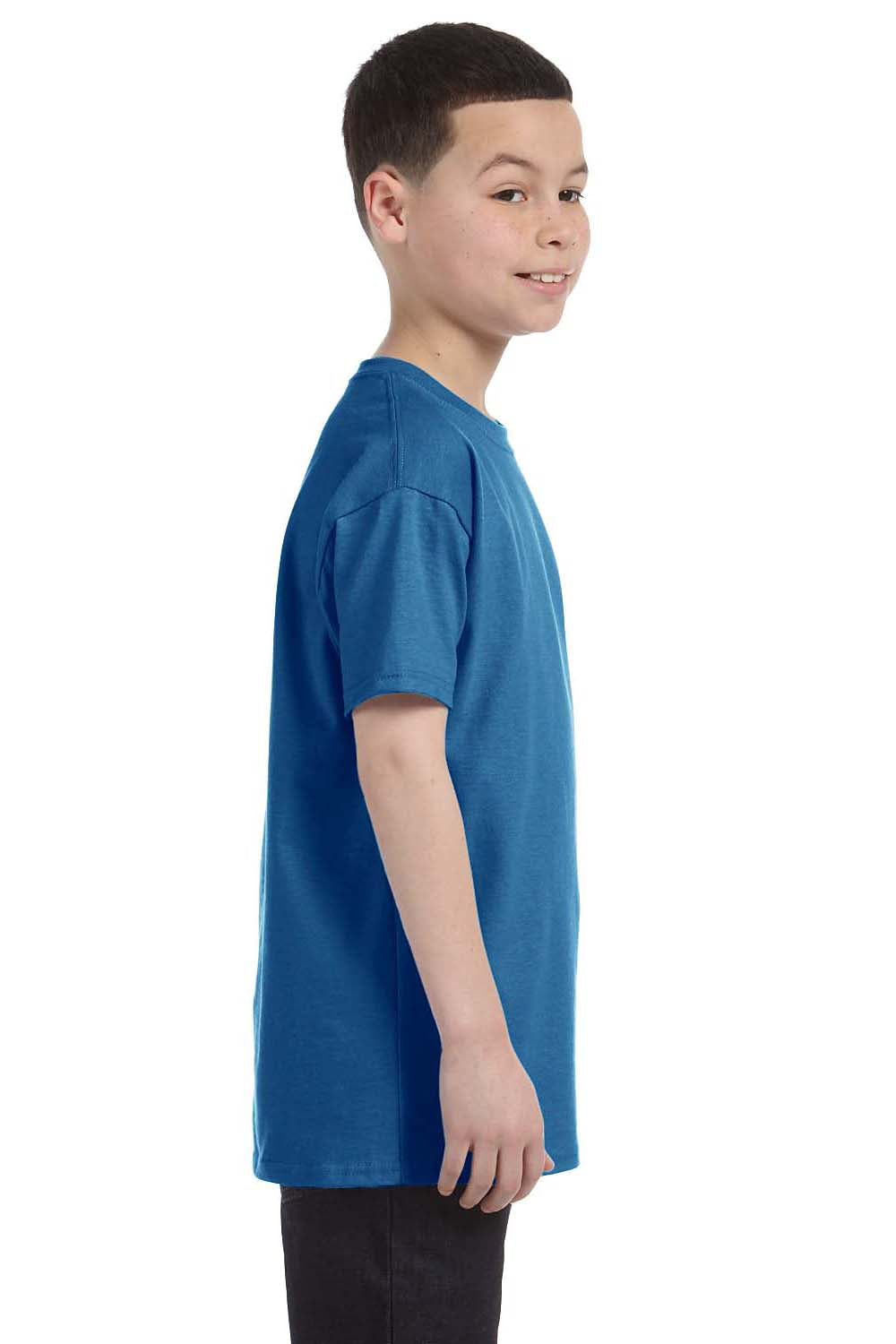 Hanes 54500 Youth ComfortSoft Short Sleeve Crewneck T-Shirt Royal Blue Side
