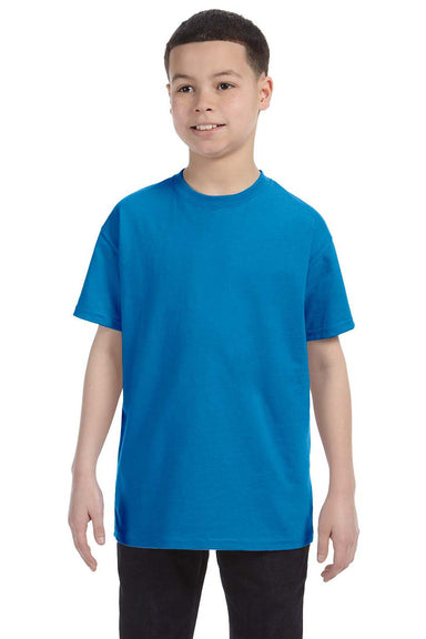 Hanes 54500 Youth ComfortSoft Short Sleeve Crewneck T-Shirt Sapphire Blue Front