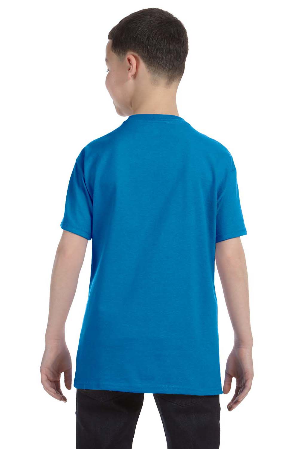 Hanes 54500 Youth ComfortSoft Short Sleeve Crewneck T-Shirt Sapphire Blue Back