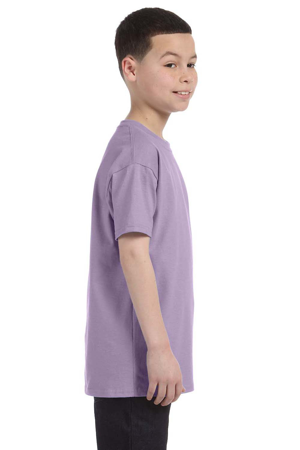Hanes 54500 Youth ComfortSoft Short Sleeve Crewneck T-Shirt Lavender Purple Side