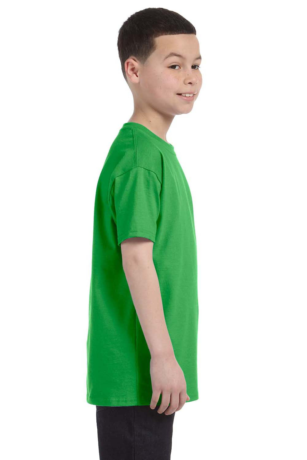 Hanes 54500 Youth ComfortSoft Short Sleeve Crewneck T-Shirt Shamrock Green Side