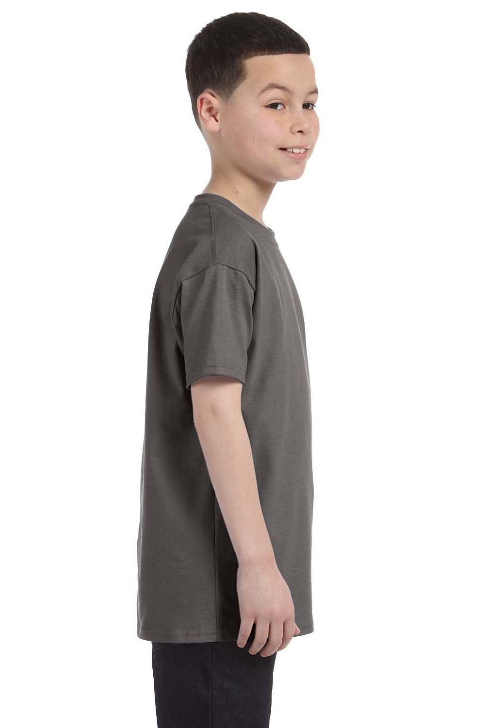Hanes 54500 Youth ComfortSoft Short Sleeve Crewneck T-Shirt Smoke Grey Side