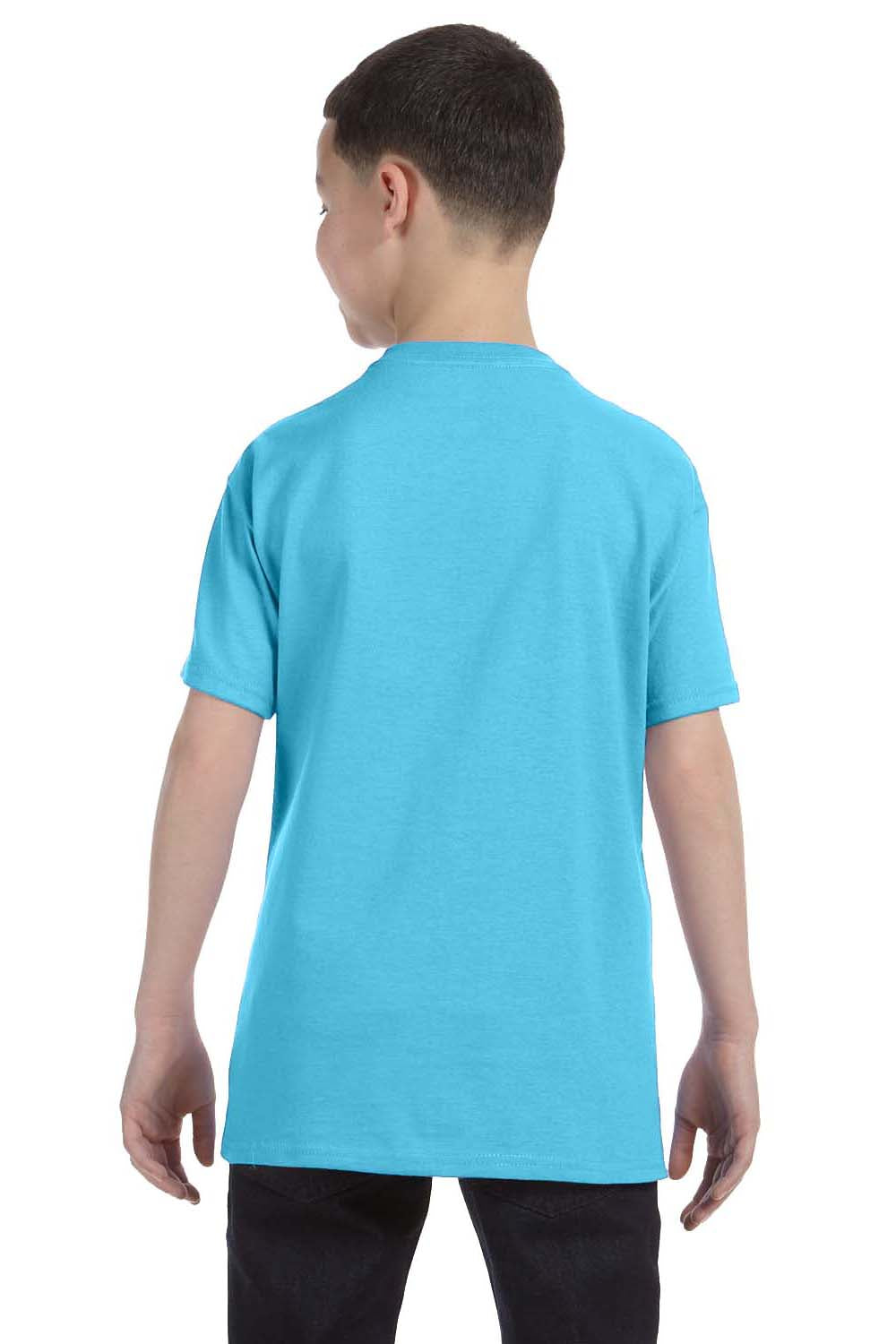 Hanes 54500 Youth ComfortSoft Short Sleeve Crewneck T-Shirt Blue Horizon Back