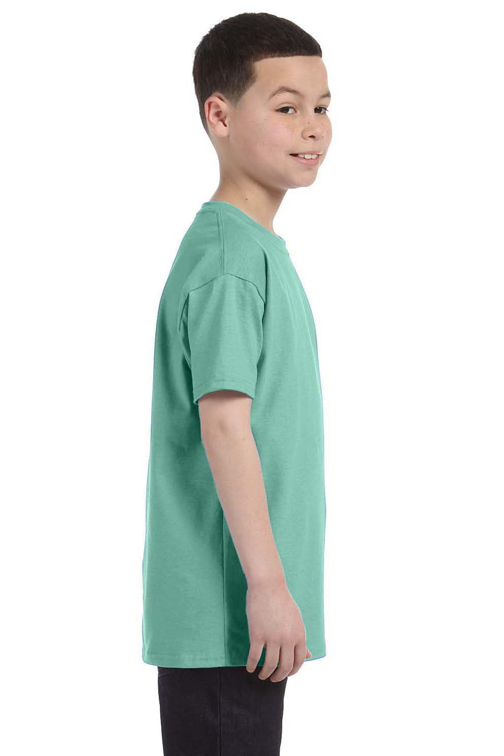 Hanes 54500 Youth ComfortSoft Short Sleeve Crewneck T-Shirt Mint Green Side