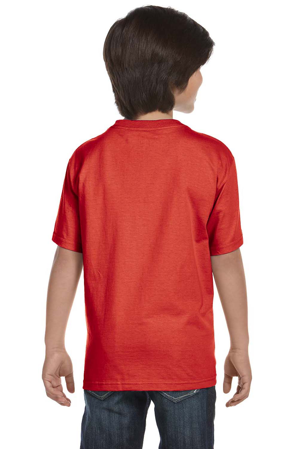 Hanes 5480 Youth ComfortSoft Short Sleeve Crewneck T-Shirt Red Back